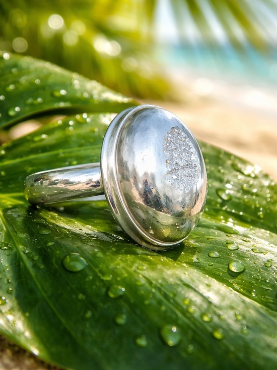Robin's Nest Jewels Jewelry - Platinum Aura Druzy Ring